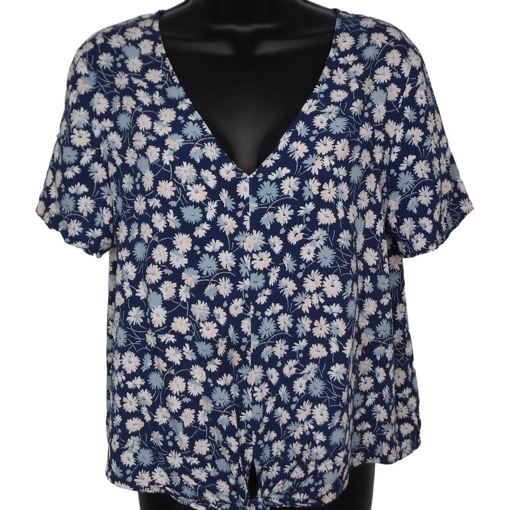 MADEWELL Womens Size Small Novel Tie-Front Top French Floral